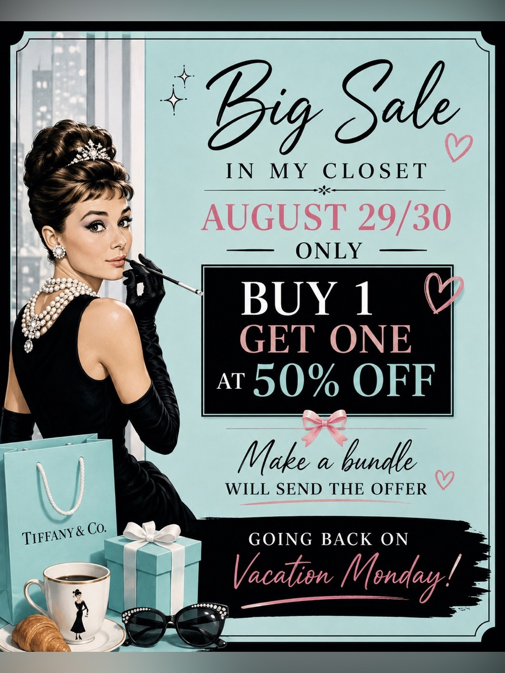 SALE IN MY CLOSET . Buy 1 get 1 at 50% off